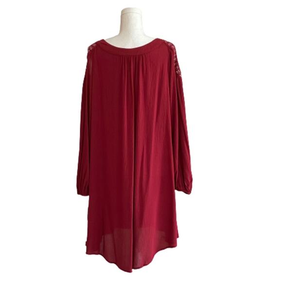 Knox Rose Dress Long Sleeve Cold Shoulder Red Gold Silver Embellished Boho Small - Picture 5 of 12